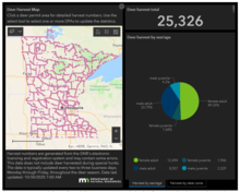 screenshot of deer harvest map