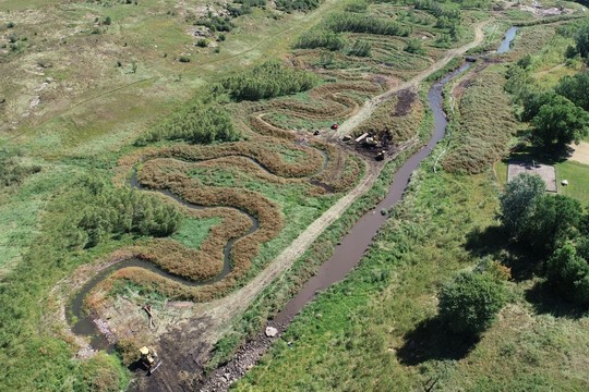 Aerial image of stream