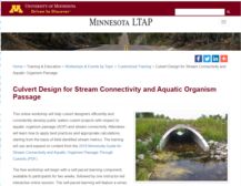 Image of Minnesota LTAP training information page