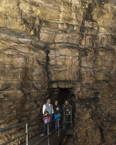 Tourists inside a cave