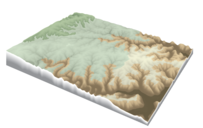 Three dimensional view of the 5 color coded landscapes