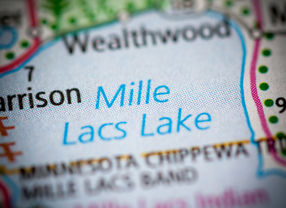 photo of Mille Lacs map closeup