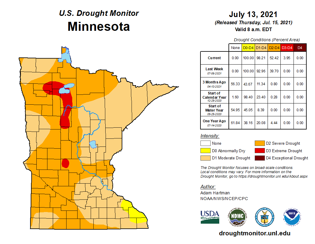 July 13 drought map