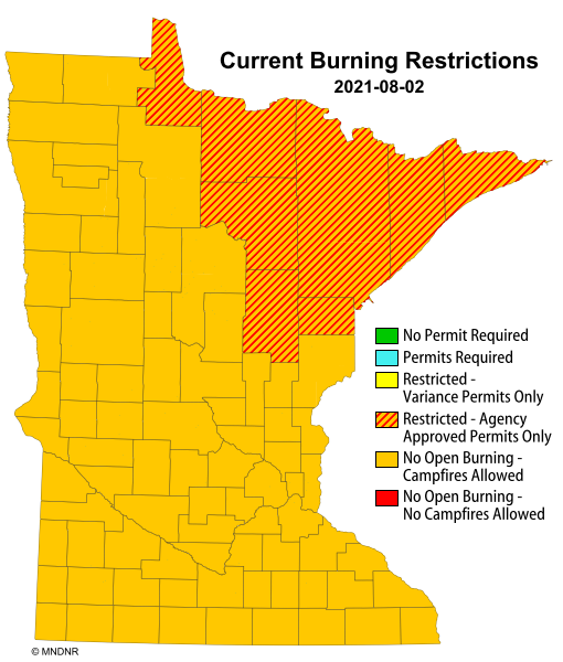 Burning restrictions map