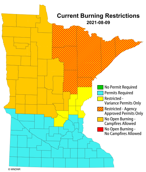 Burning restrictions map