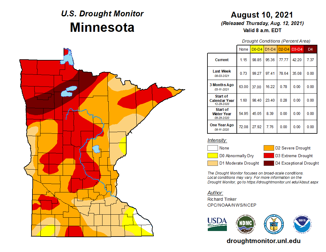August 10 drought map