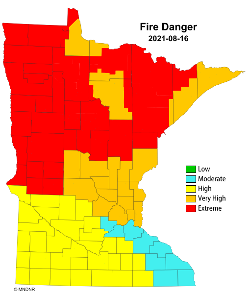 Fire danger map