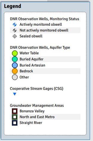 legend for gage symbols