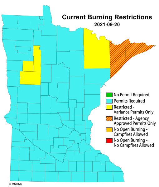 Burning restrictions map