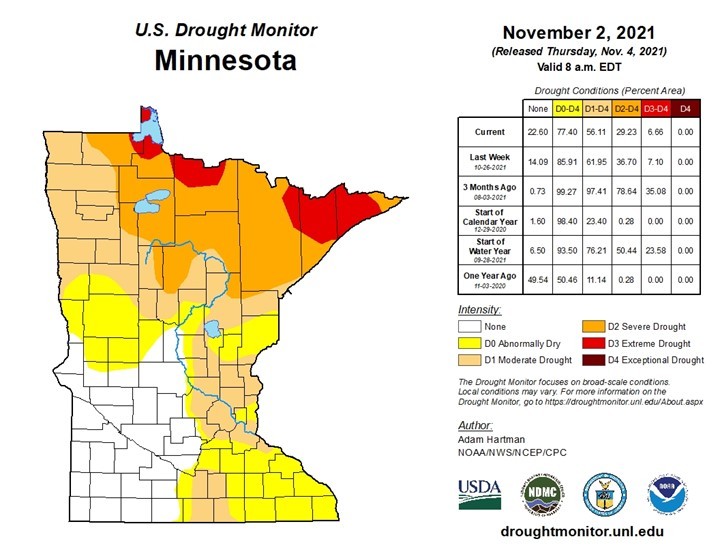 November 2 drought map