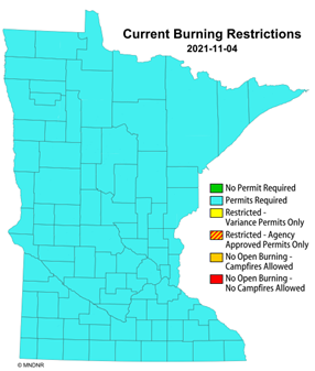 Burning restrictions map