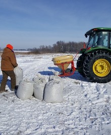 Frost seeding in winter