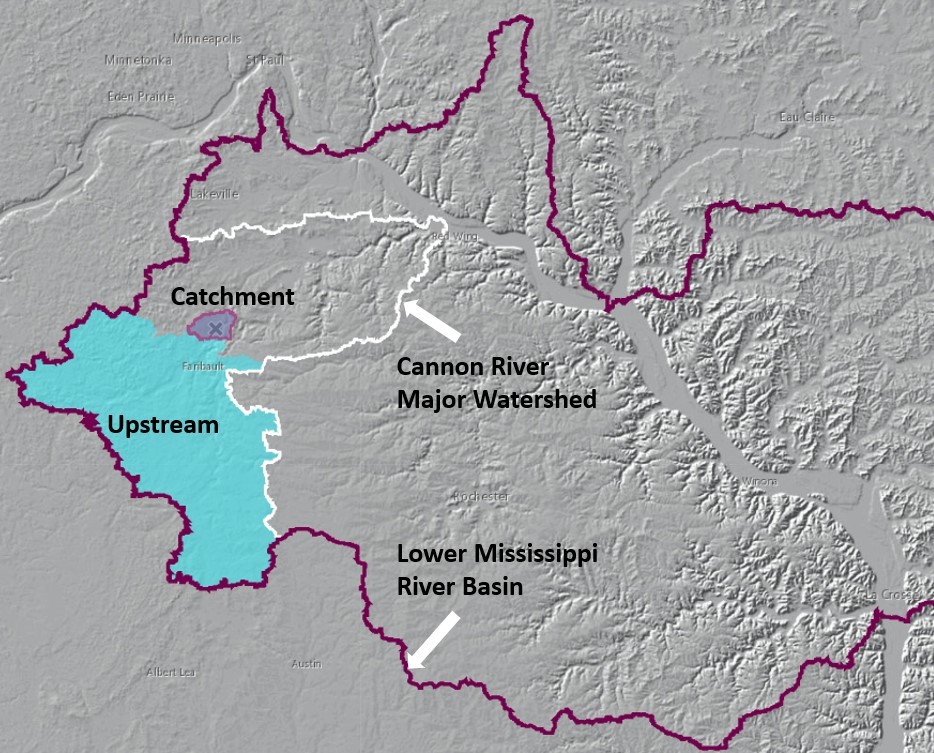 Cannon River watershed boundaries