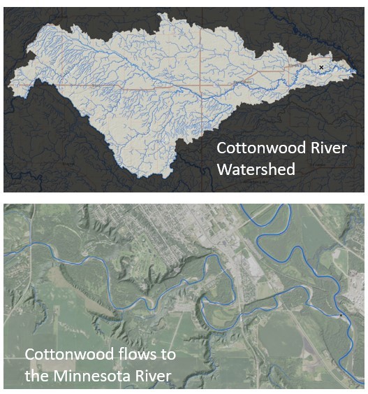 Cottonwood River watershed location