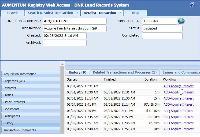 Screenshot of how to view the workflow diagram from web access