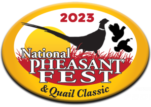 2023 National Pheasant Fest and Quail Classic, outlines of pheasants and quails in grass