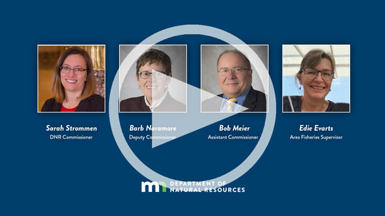 A screenshot of the Wireside Chat with a "play" icon on it