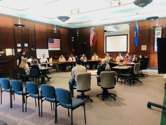 Deputy Commissioner Barb Naramore addresses attendees at the Winona event on April 11. 