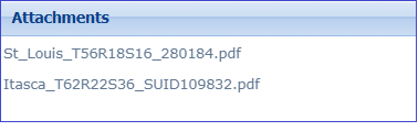 Screenshot of the Attachments panel in LRS Web Access