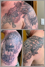 A collage of photos of Maplewood State Park tattoos