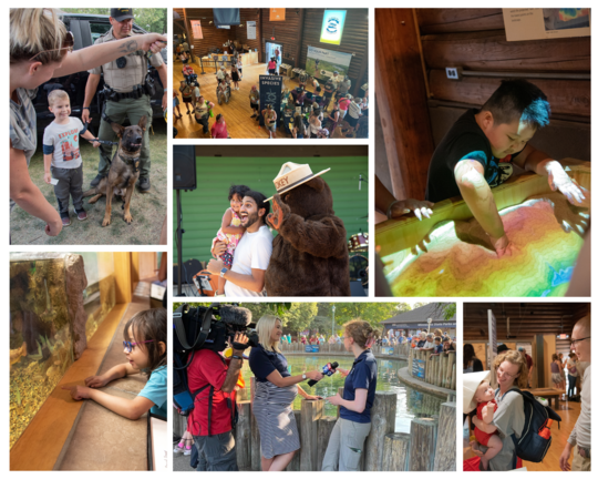 A collage of photos from the Minnesota DNR building and grounds at the State Fair