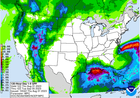 precipitation forecast map