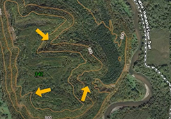 topo map with arrows pointing to ridge lines