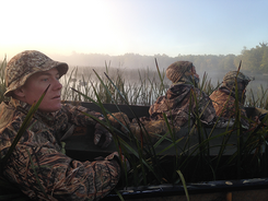 youth waterfowl hunters with an adult