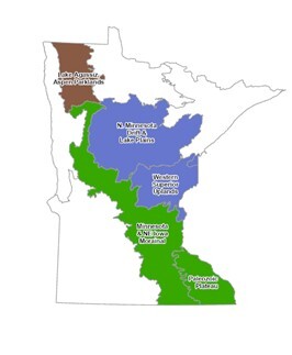 A map showing the ecological sections with plans available for public comment. 