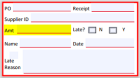 A screenshot of the form with the amount box highlighted