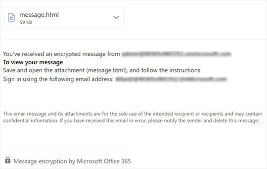 A screenshot of an encrypted email attachment