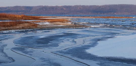 skim of ice on Lake Pepin