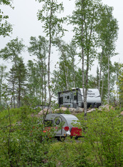 Electric campsites at Shipwreck Creek Campground at Split Rock Lighthouse State Park