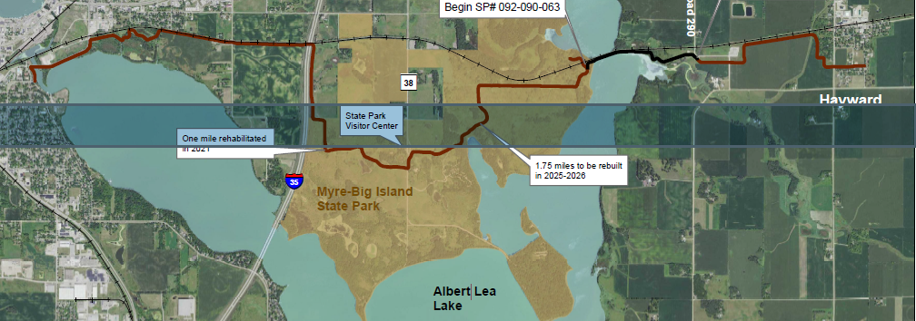 Map of the blazing segment trail