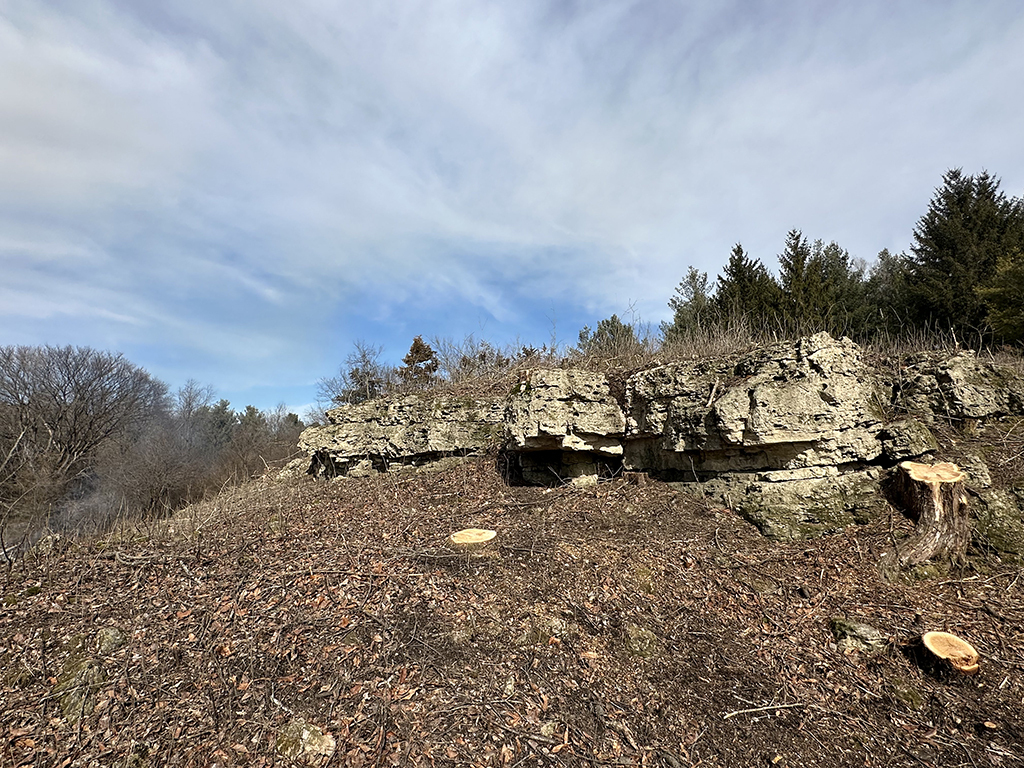 Rock outcrop at Lost Valley Prairie SNA