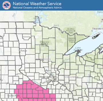 Red Flag Counties in Minnesota