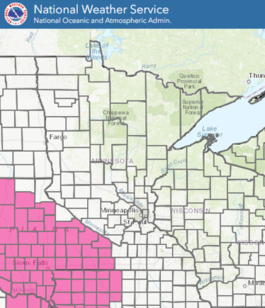 Red Flag Counties in Minnesota