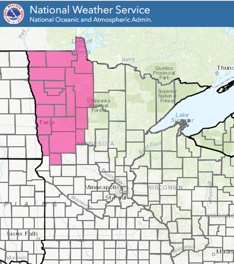 Red Flag Counties in Minnesota