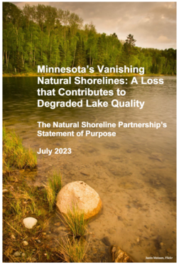 Cover of July 2023 Minnesota's Vanishing Natural Shorelines report