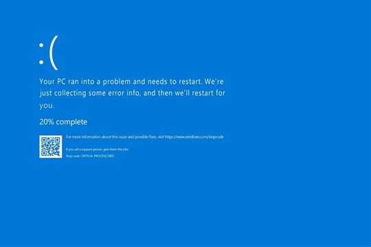 A blue screen