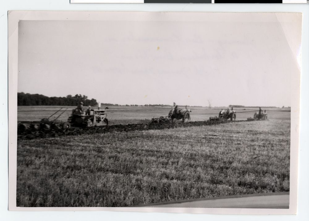 Plowing on the Torkelon brothers' farm, near St. James Minnesota 1947-1948.