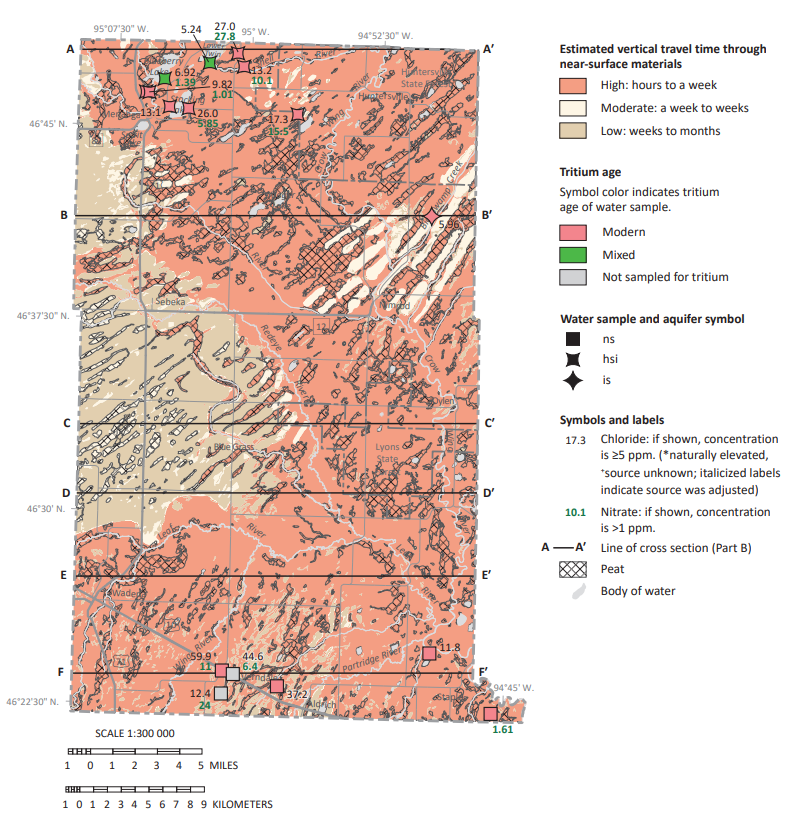 Wadena pollution sensitivity map shows much of the county with higher sensitivity