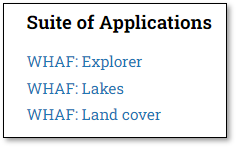 Menu of 3 WHAF application names