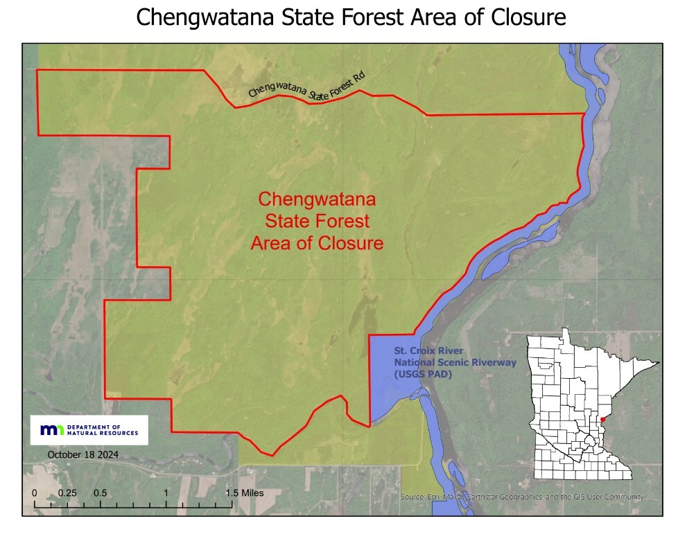 Chengwatana State Forest closure due to wildfire October 18 2024