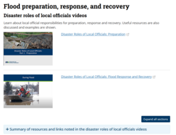 Screen shot of DNR Flood preparation, response, and recovery page 