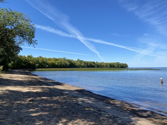 the beach at Father Hennepin State Park