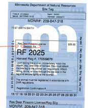 A copy of a sample firearms license that shows this year's new license designation for the statewide license "FA"