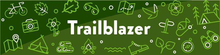 'Trailblazer' with spring icons.