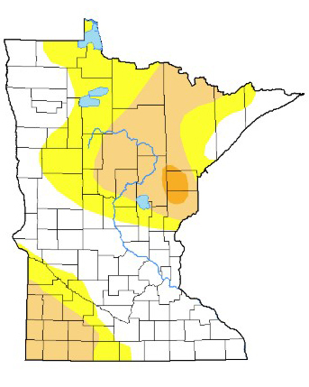 Minnesota drought map. 