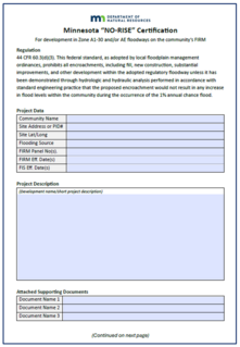 Page 1 of the No Rise certificate form